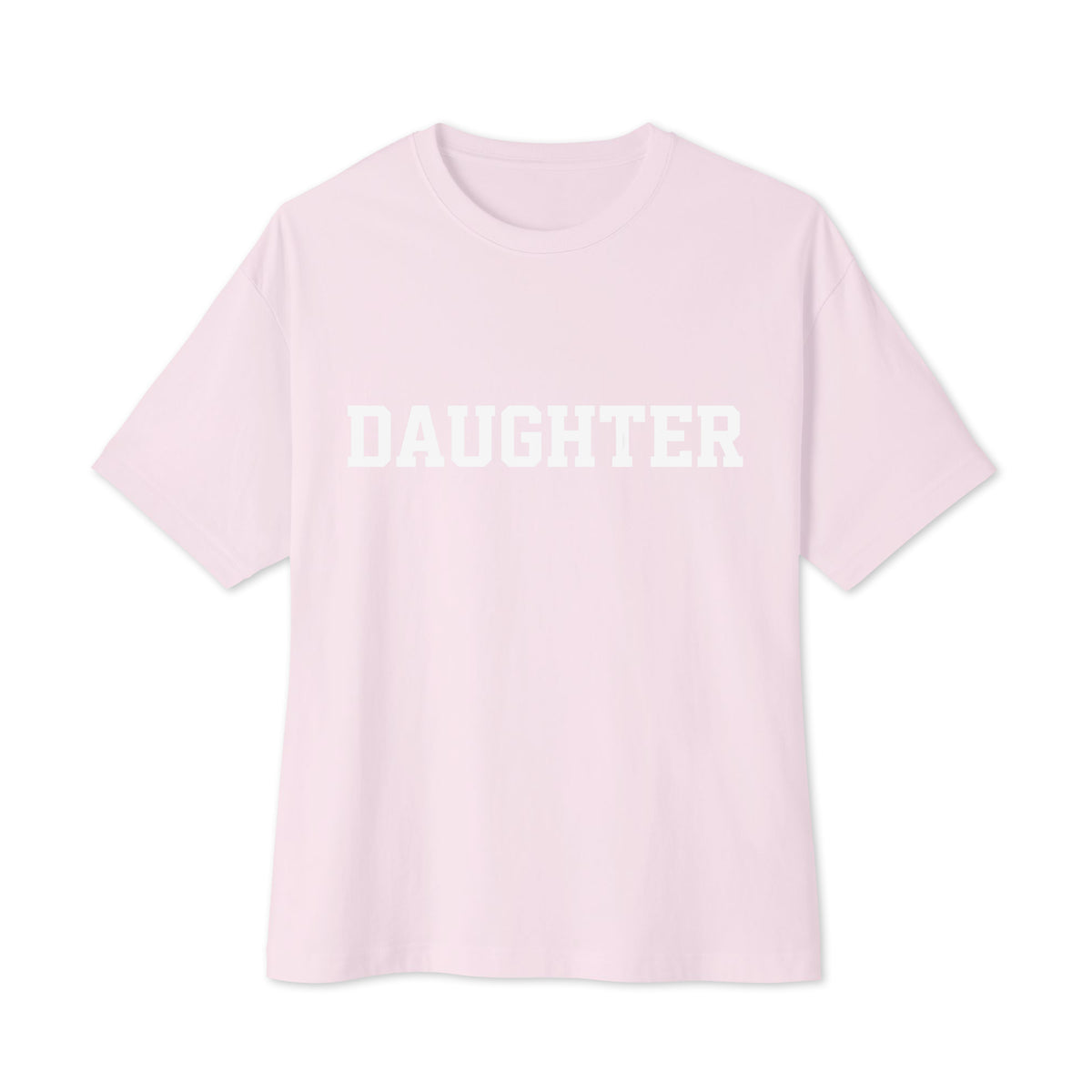 Pink Christian T shirt with "Daughter" across the front