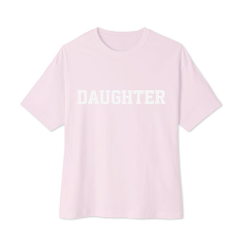Pink Christian T shirt with "Daughter" across the front